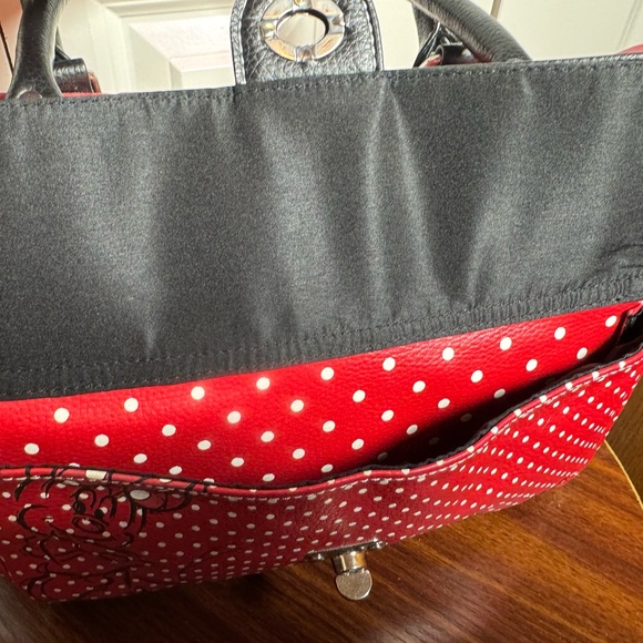 Disney Parks Minnie Mouse Red Polka Dot Satchel Turn Lock Purse Bag - Picture 2 of 8